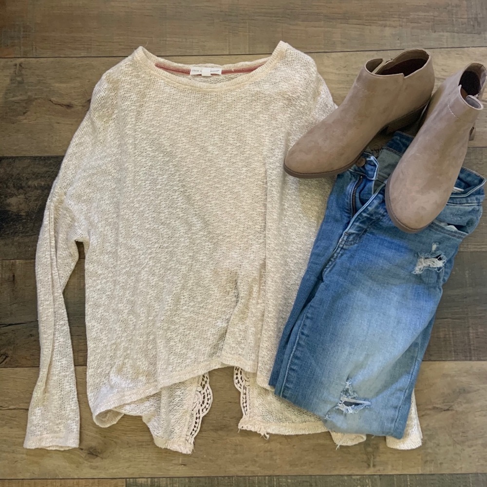 Beige Long Sleeve with open Back